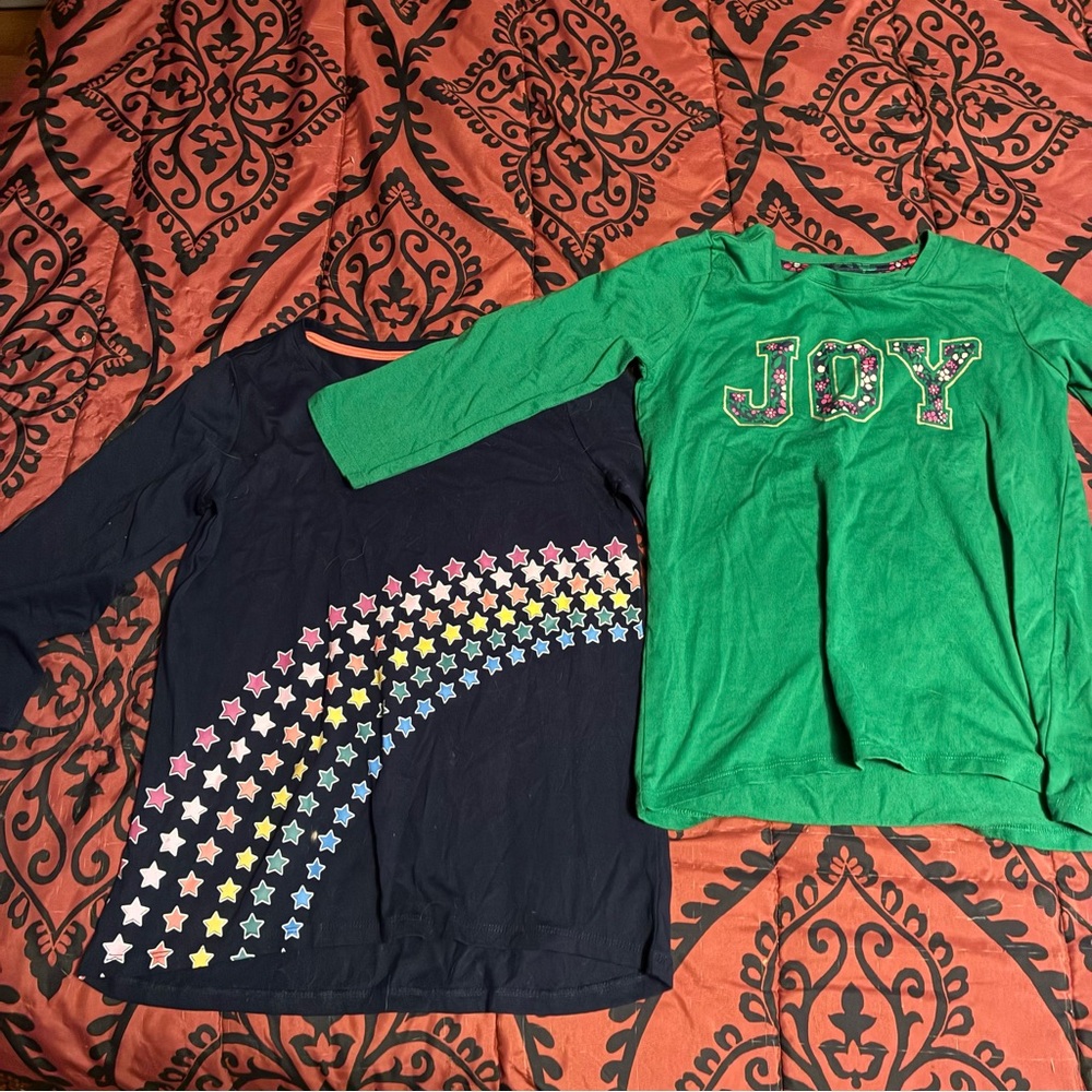 Bundle of Two Crown & Ivy Kids Longsleeved Girls Large Tops